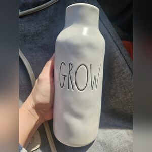Rae Dunn White Ceramic Vase with 'GROW' 9"tall